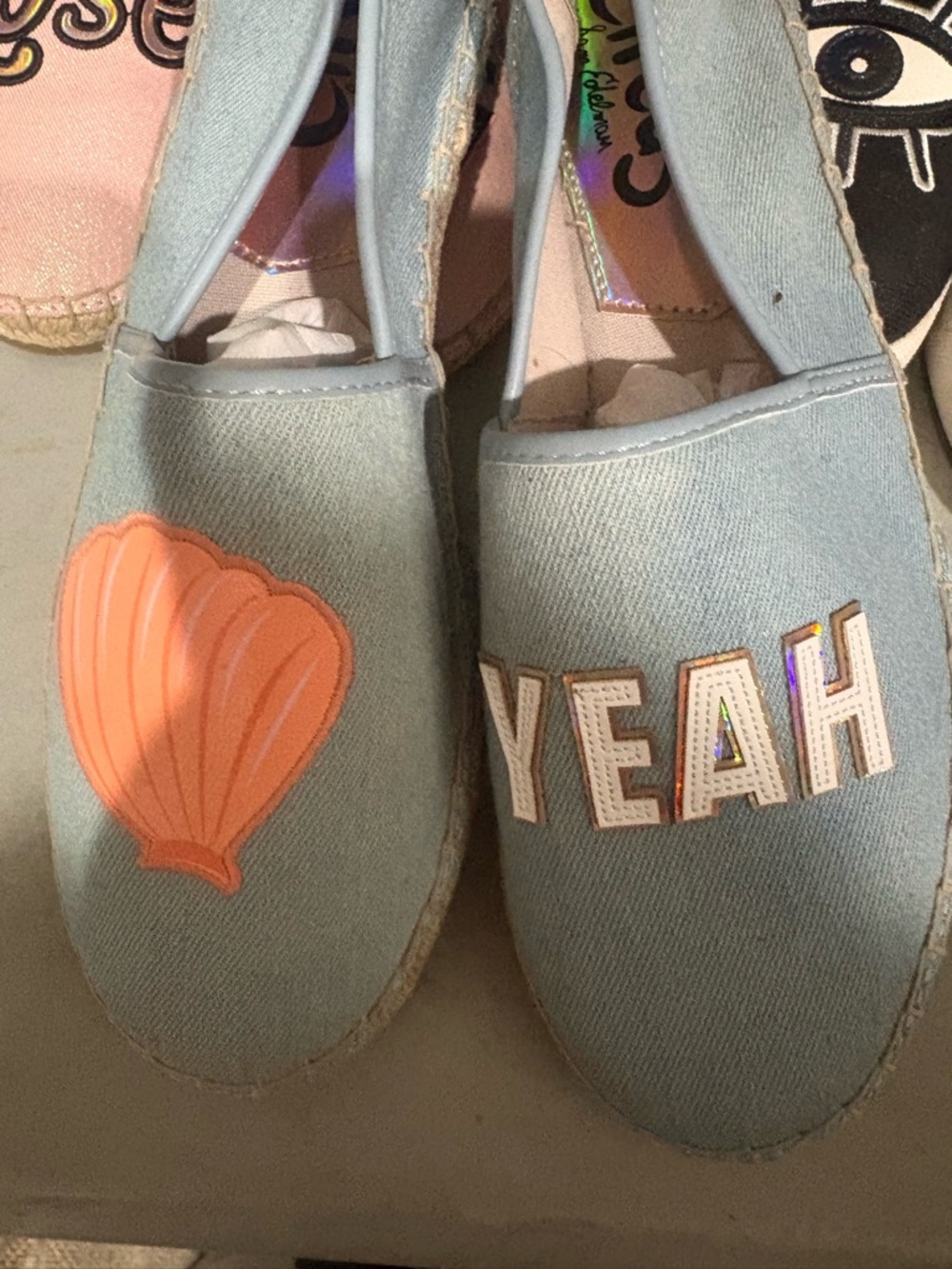 Clarks Light Blue Canvas Espadrille Slip-Ons size 9